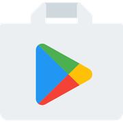 The google play store logo is on a white bag.