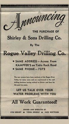 Well Drilling — Shirley & Sons Drilling Co Announcement in White City, OR Well Drilling — Shirley & Sons Drilling Co Announcement in White City, OR