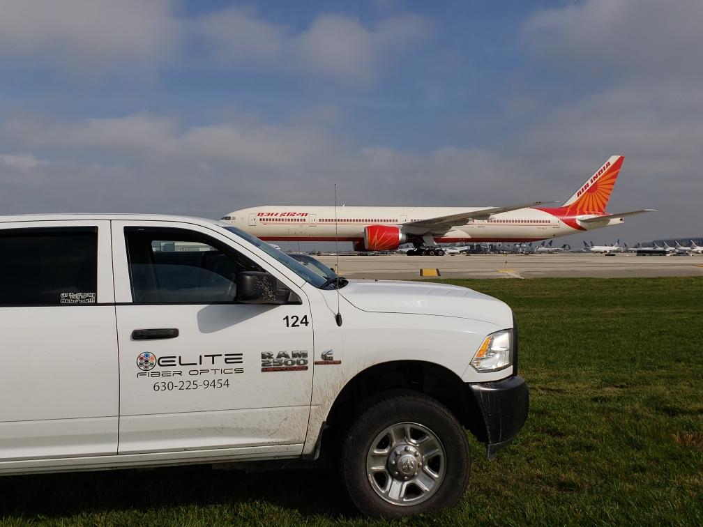 A white truck with the number 124 on it