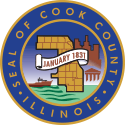 The seal of cook county illinois was established in january 1837.