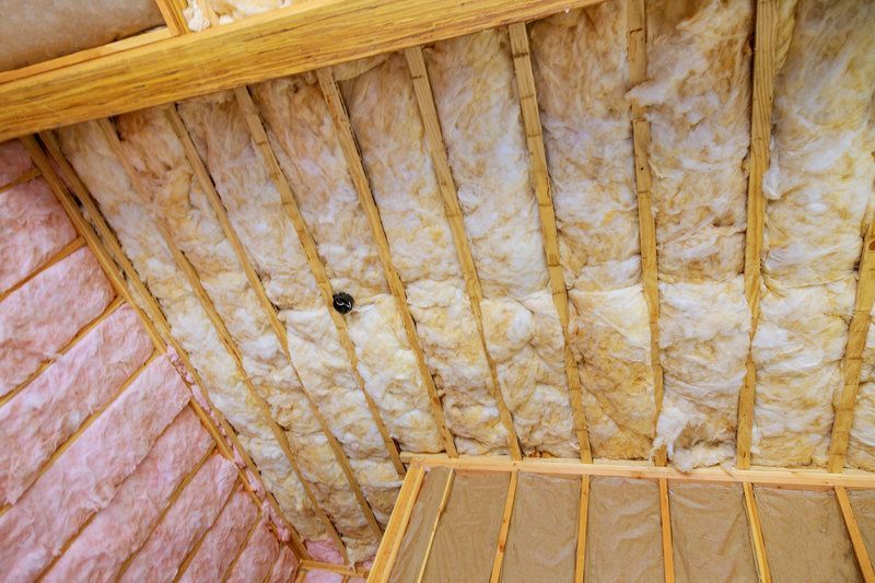 A ceiling with a lot of insulation on it
