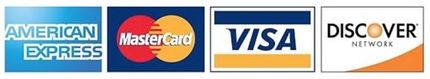 Credit cards accepted: Visa, MasterCard, Discover, American Express