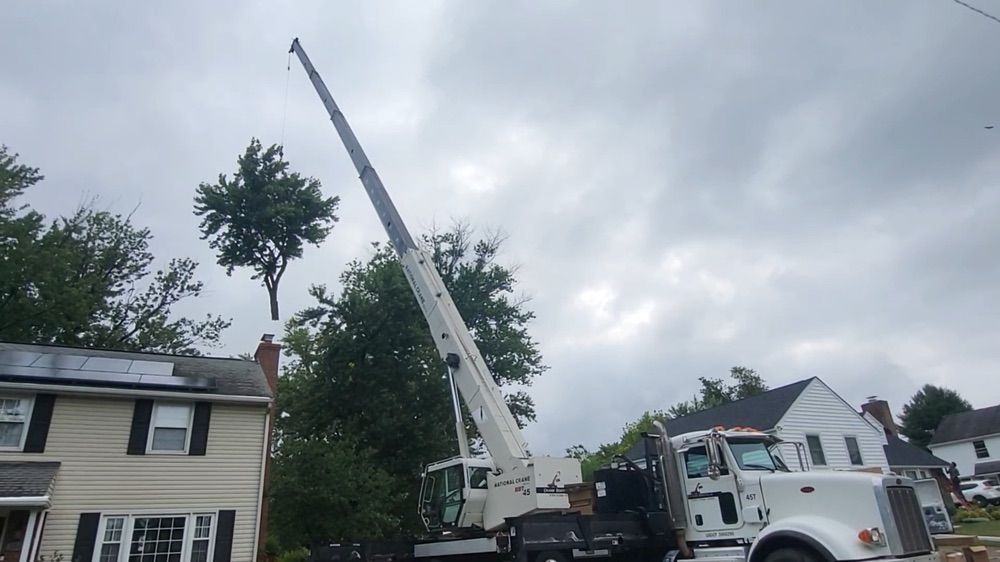 Contact Arbor Max for crane assisted tree service in Berks County PA.