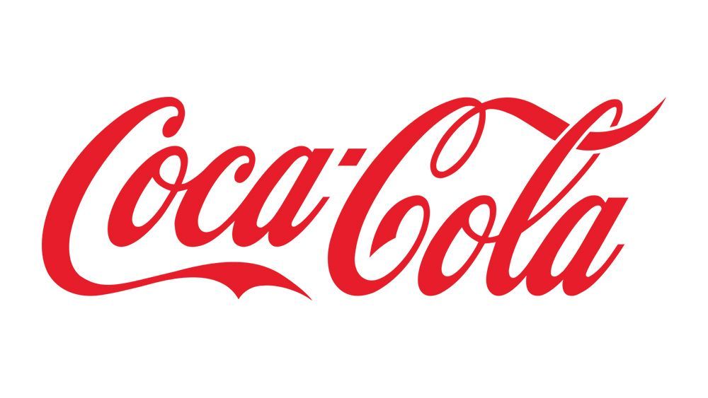 The coca cola logo is red and white on a white background.