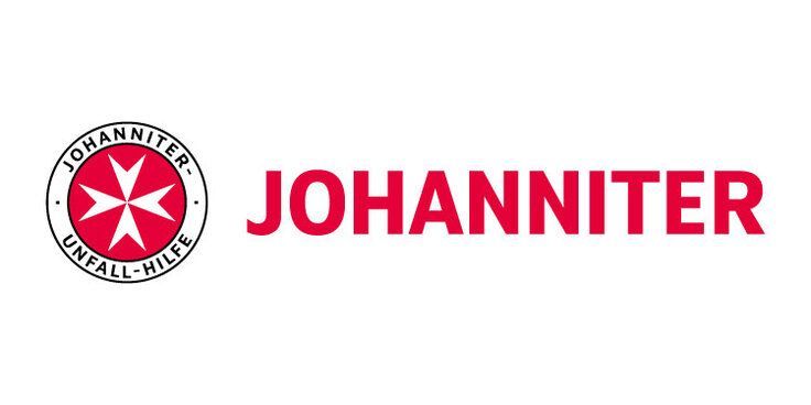 A red and white logo for a company called johannister