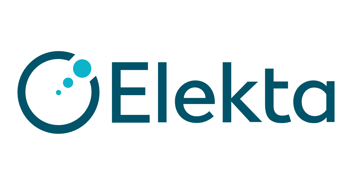 A blue and white logo for a company called elektra.