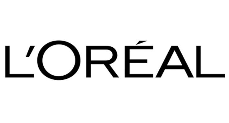 A black and white logo for l ' oreal on a white background.