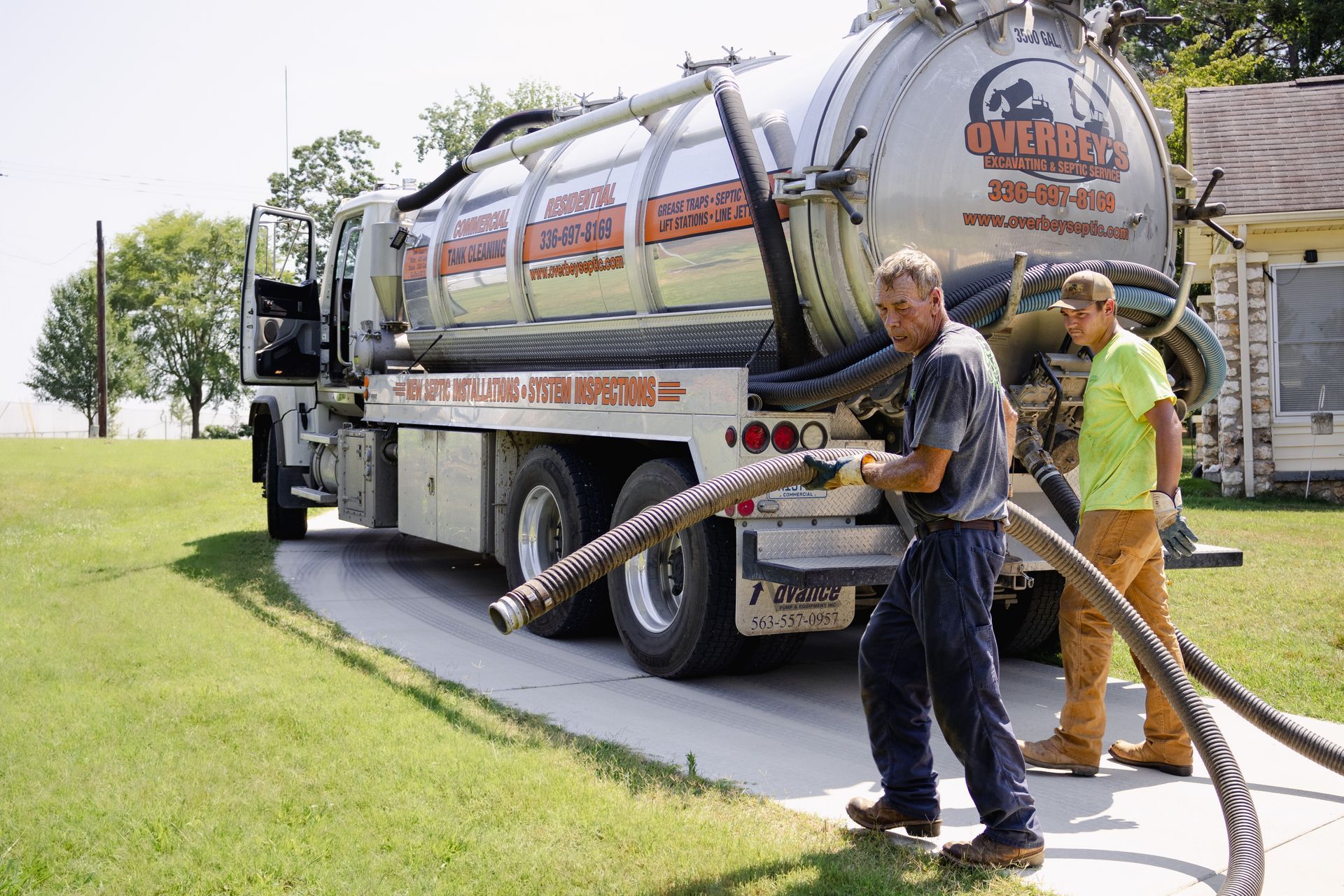 Septic tank pumping services are in progress in Jamestown, NC