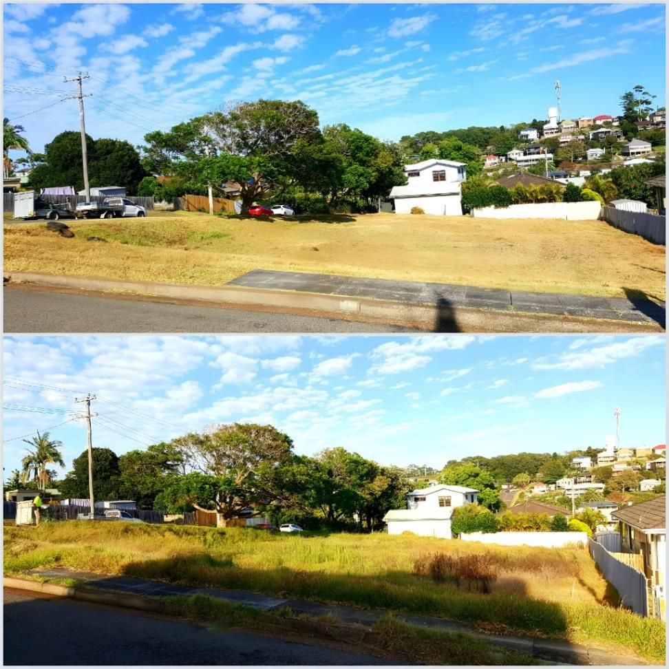 A Before And After Picture Of A Residential Area — The Local Bloke Lawn & Garden Care In Warners Bay, NSW