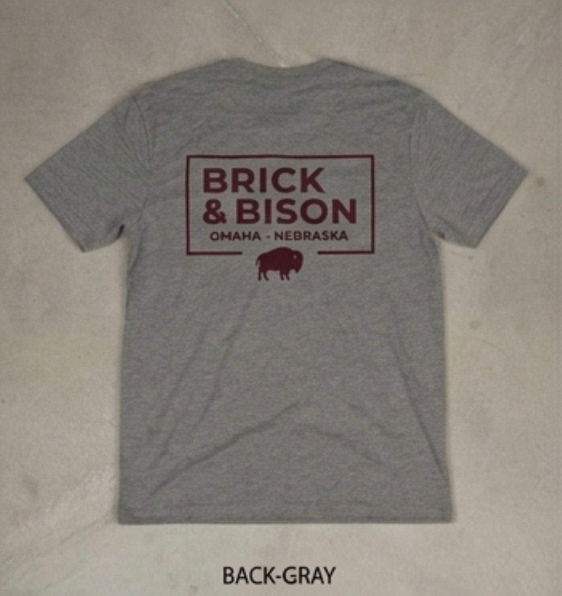 Foundation Brick & Bison Tee - Gray + Burgundy