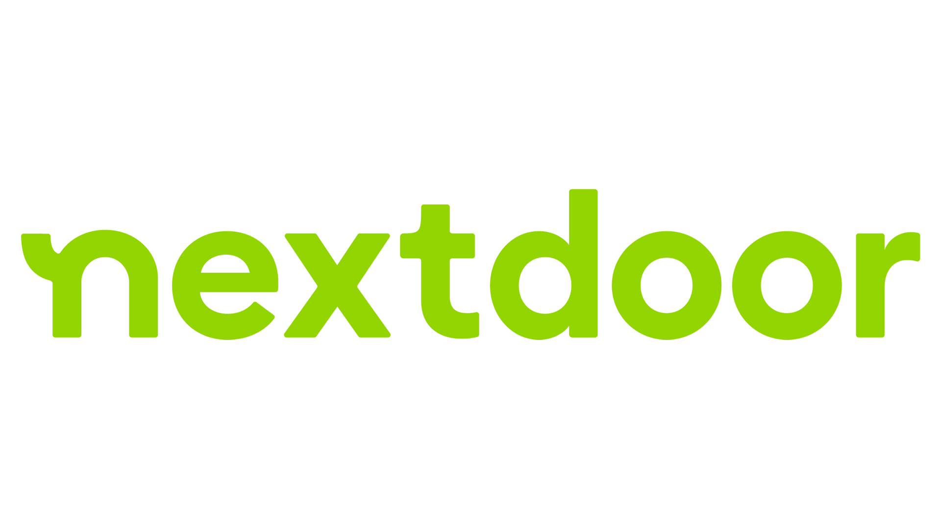 Nextdoor logo in green text on a white background.