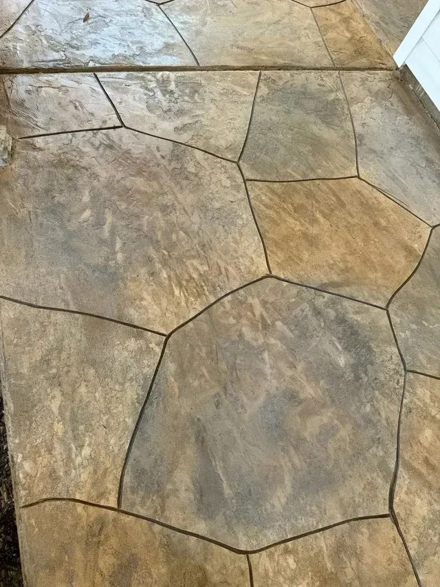 A refinished concrete pool deck.