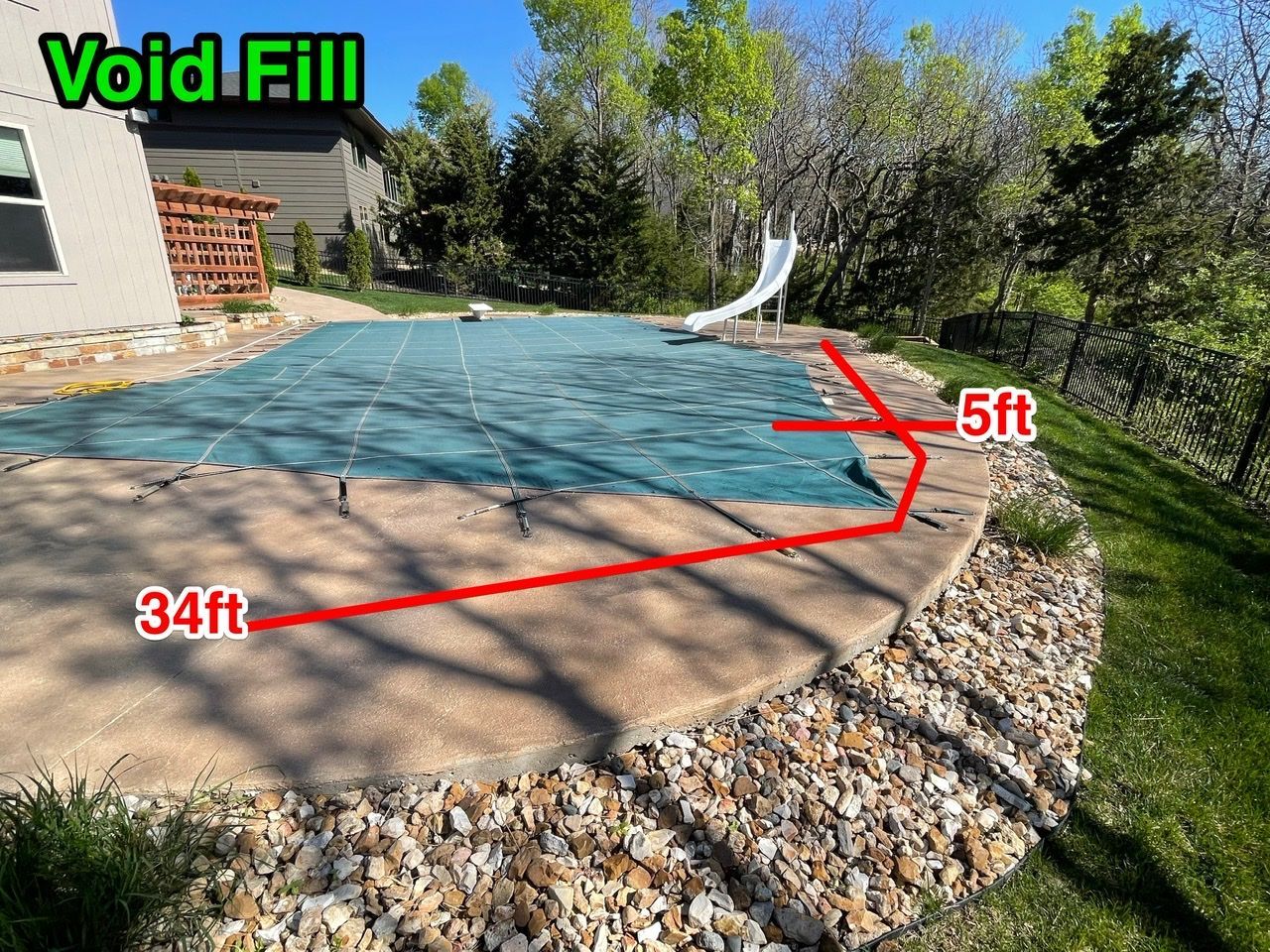 A picture of a pool with the words void fill on it