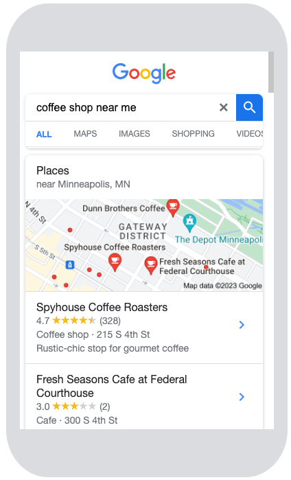 google local search result