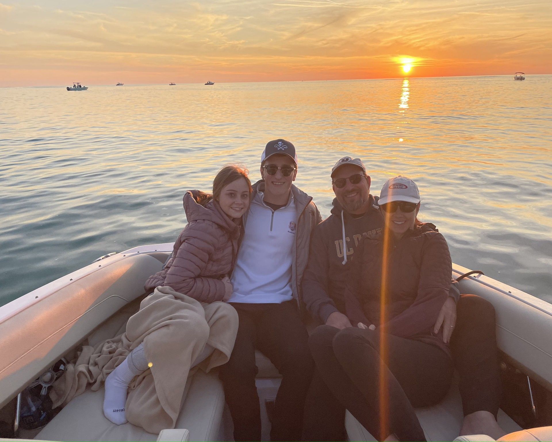 Mesmerizing sunset view with two couples