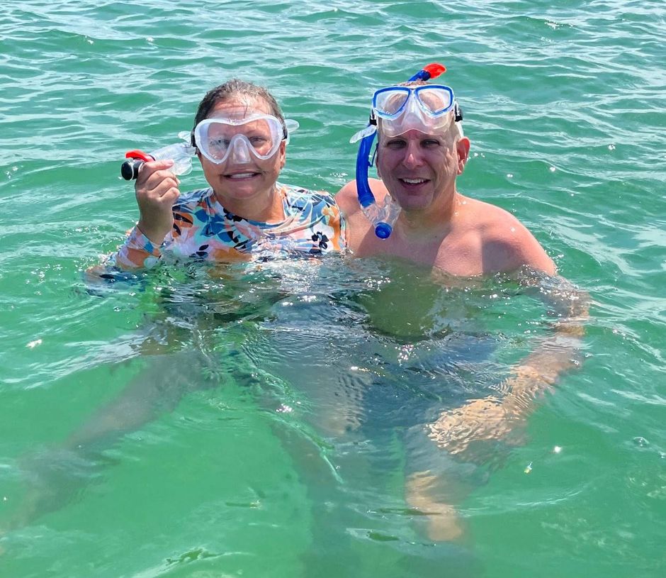 Senior couple enjoying snorkeling tour