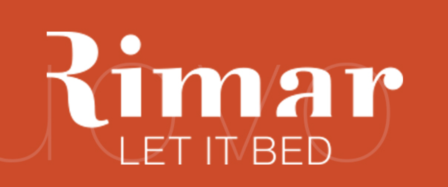 Logo Rimar in bianco su sfondo arancione, con lo slogan 