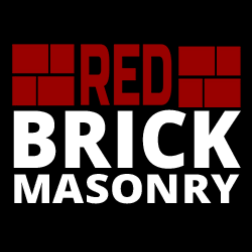 Red brick logo with red brick graphic above white text 