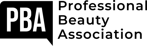 PBA logo: black speech bubble with white "PBA" and "Professional Beauty Association" text.