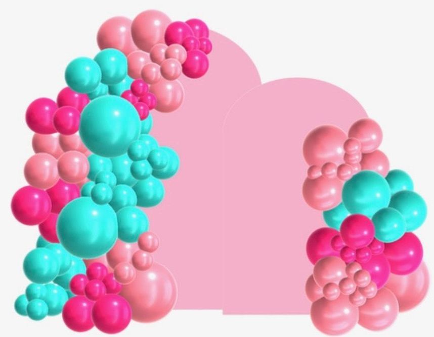 Double Arch Backdrop w/12ft Balloon Garland