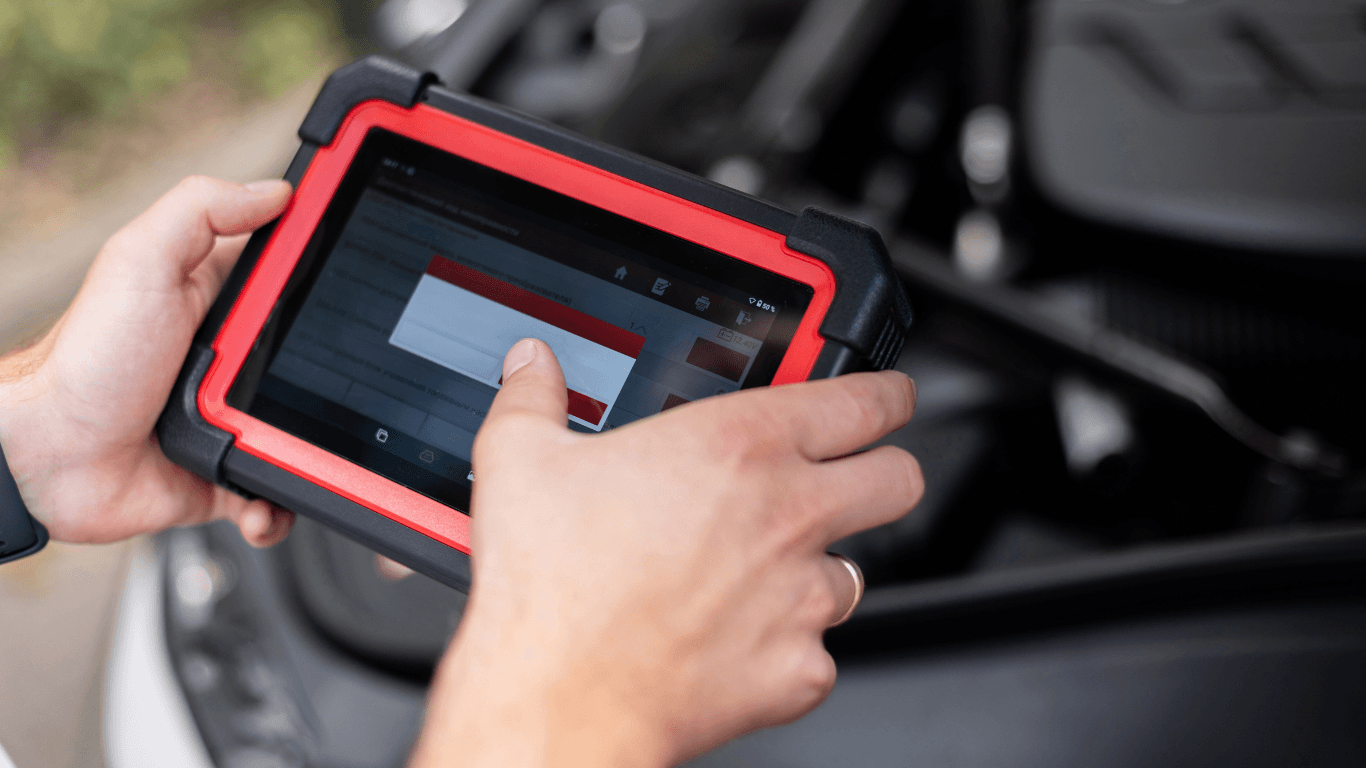 a vehicle diagnostic being performed roadside