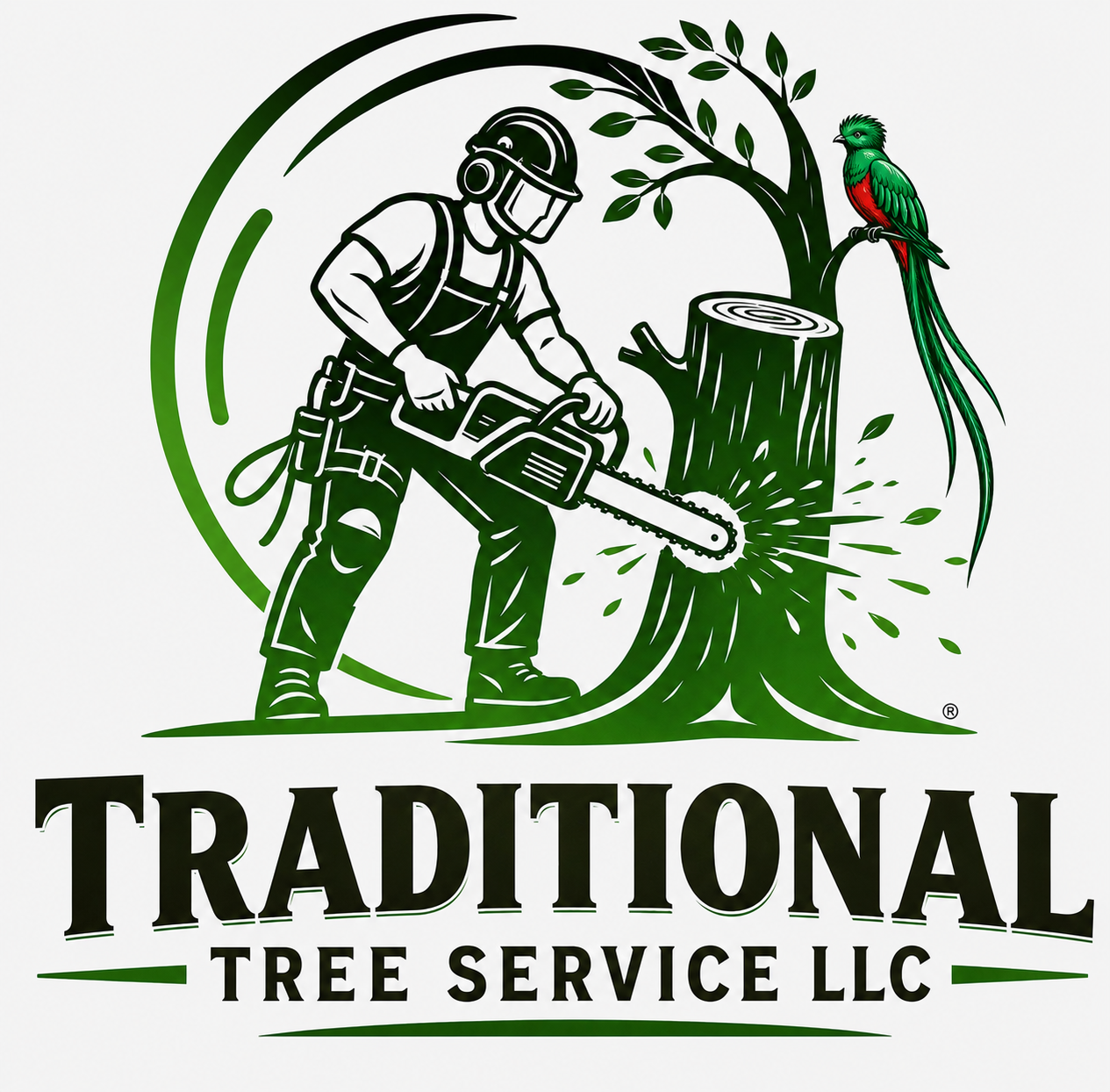 Logo for EverRoot Tree Service: A green tree silhouette above the company name in green and brown text.