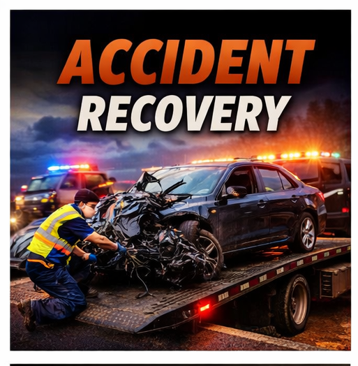 Accident recovery towing service in Davenport Florida assisting after a vehicle collision