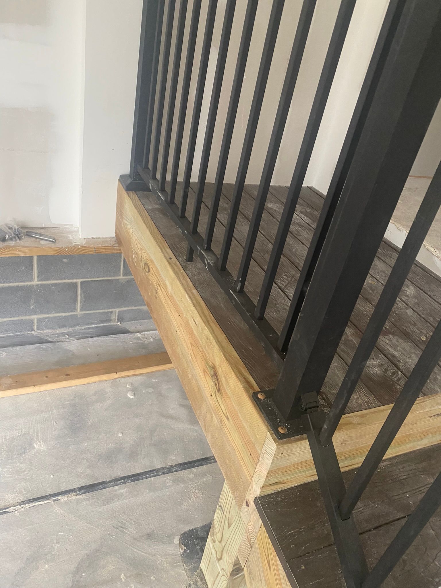 Wooden Staircase With A Metal Railing - McGaheysville, VA - KP's Home Repair