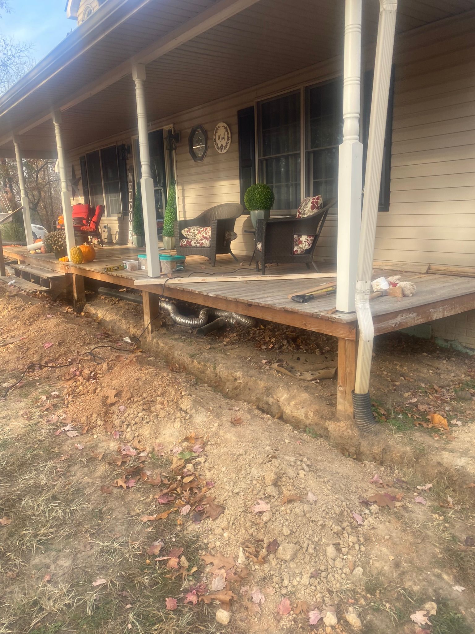 The Front Porch Of A House Is Being Remodeled - McGaheysville, VA - KP's Home Repair