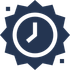 An icon of a sun with a clock inside of it.