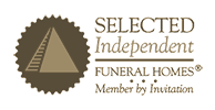Logo of the Indiana Funeral Directors Association: FDA in bold, brown letters with a tan outline of Indiana.