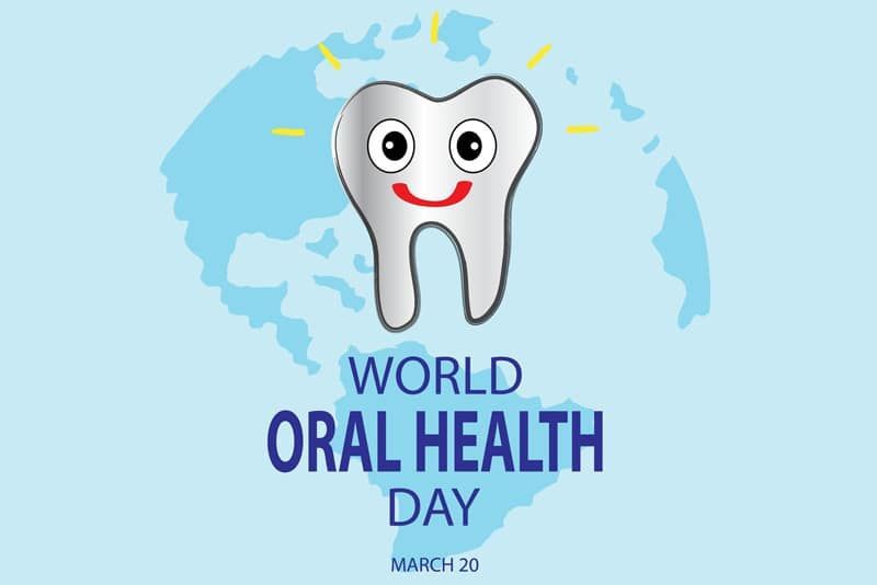 A Tooth With a Smiling Face is on a Blue Background for World Oral Health Day — New Horizons Dental 