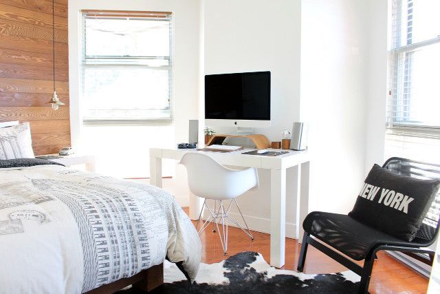 Bedroom with work and dining space