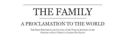 A newspaper article titled the family a proclamation to the world