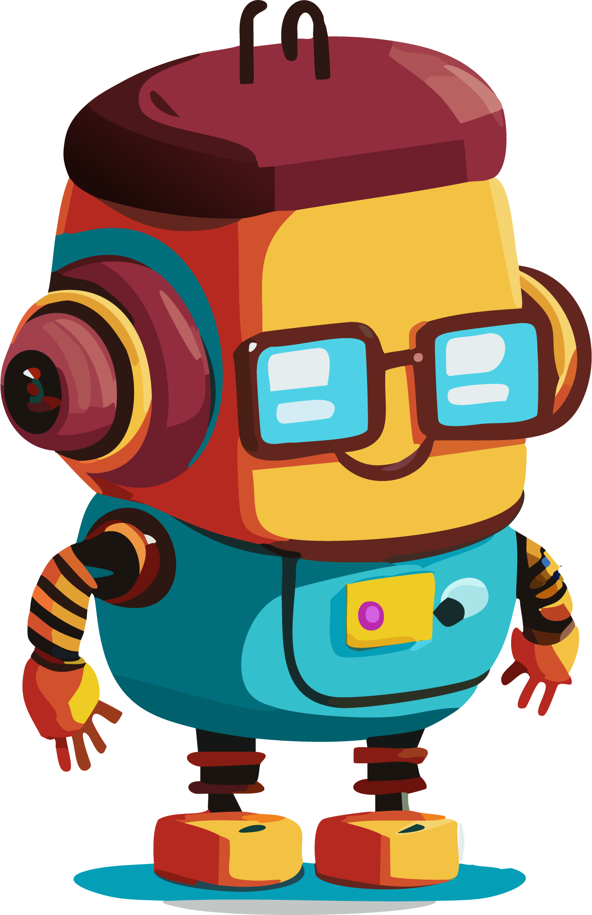 illustration of happy funky robot who is an instructional designer