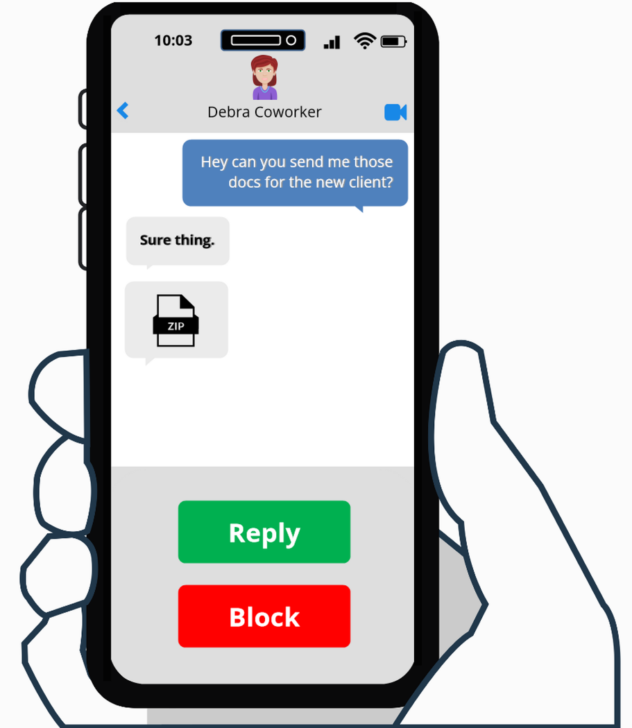 illustration of an iPhone text message screen
