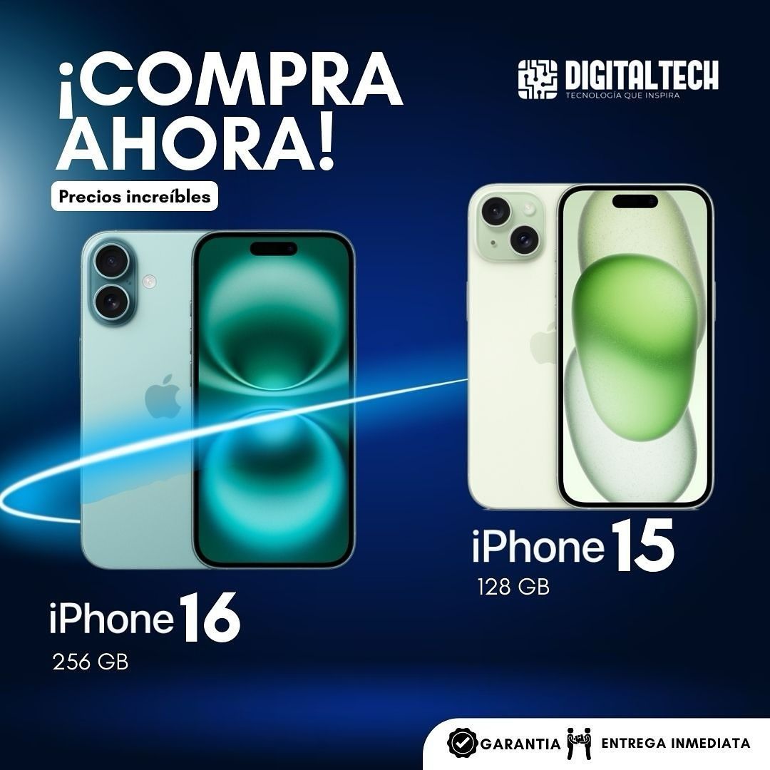 Anuncio de iPhones 15 y 16, con el texto