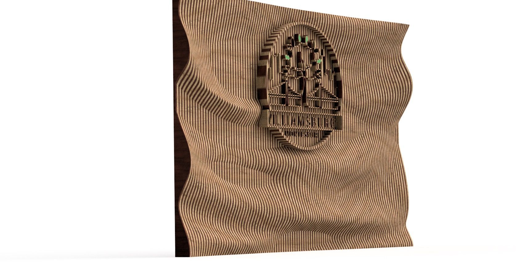 It looks like a piece of wood with an optical illusion on it.