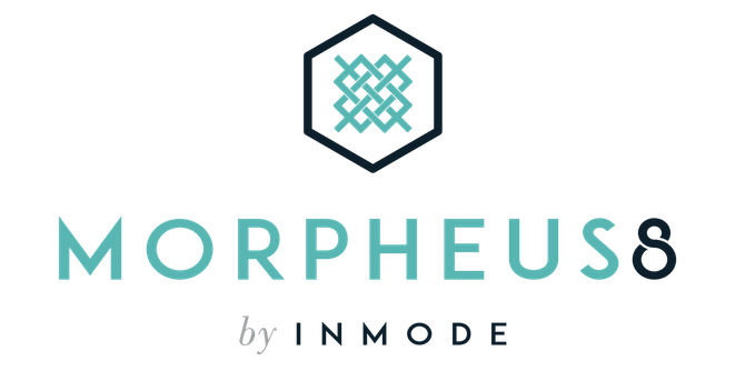 Morpheus8 by InMode logo with teal and black text and a geometric icon above it