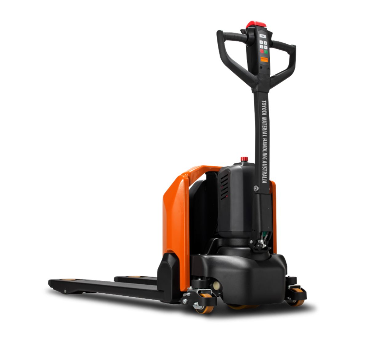 Orange pallet jack with handle | Derrimut, VIC | Discount Forklifts