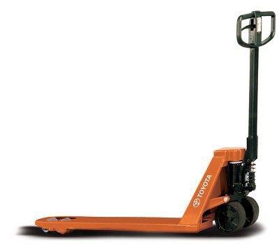 Orange pallet jack with handle side view | Derrimut, VIC | Discount Forklifts