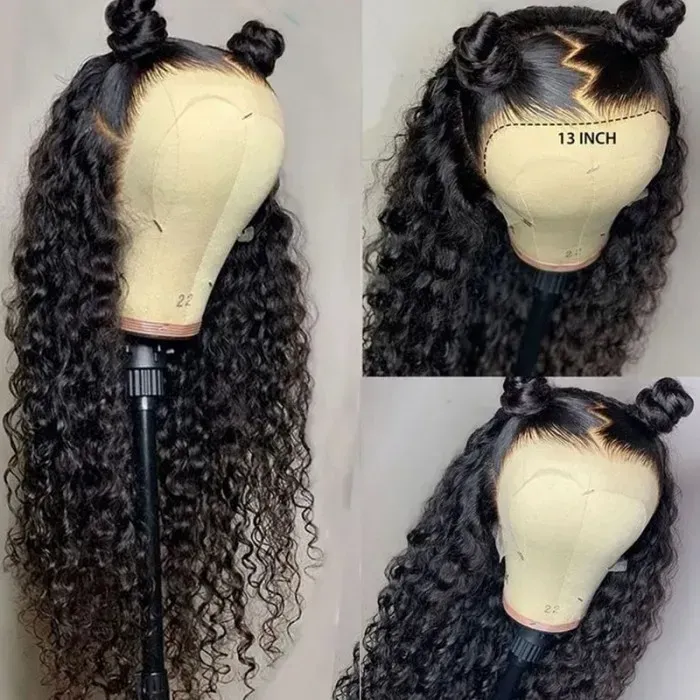 alt="Curly virgin hair wigs with defined curls and full volume"