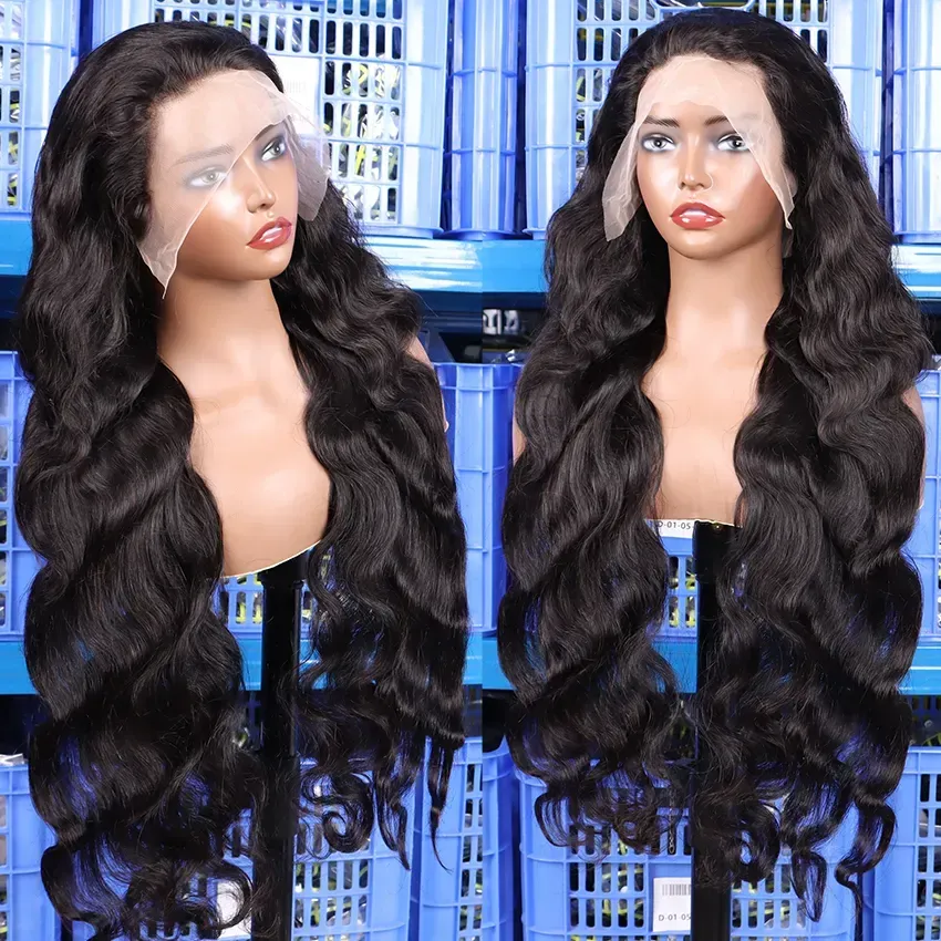 alt="High-quality body wave virgin hair wigs with natural shine"