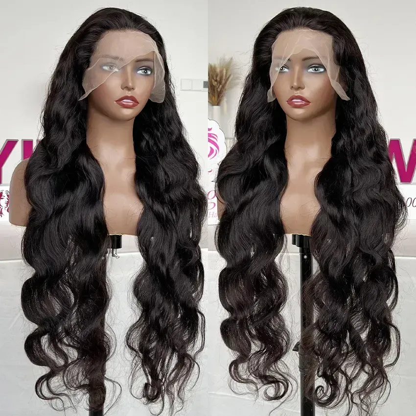 alt="High-quality body wave virgin hair wigs with natural shine"
