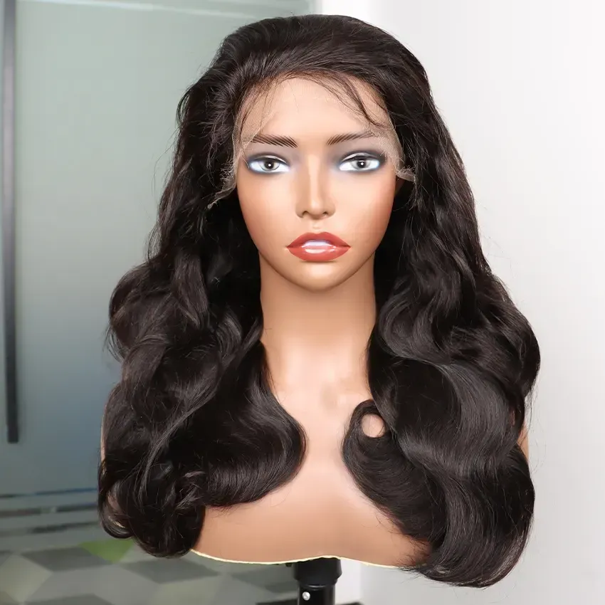alt="High-quality 20in body wave virgin hair wigs with natural shine"