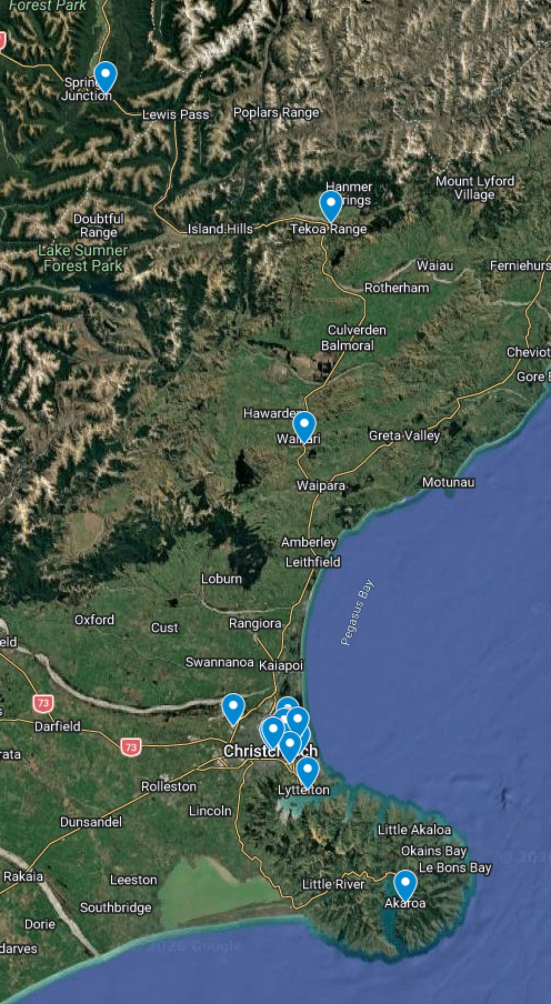 Where my artworks were inspired - Google Maps Links