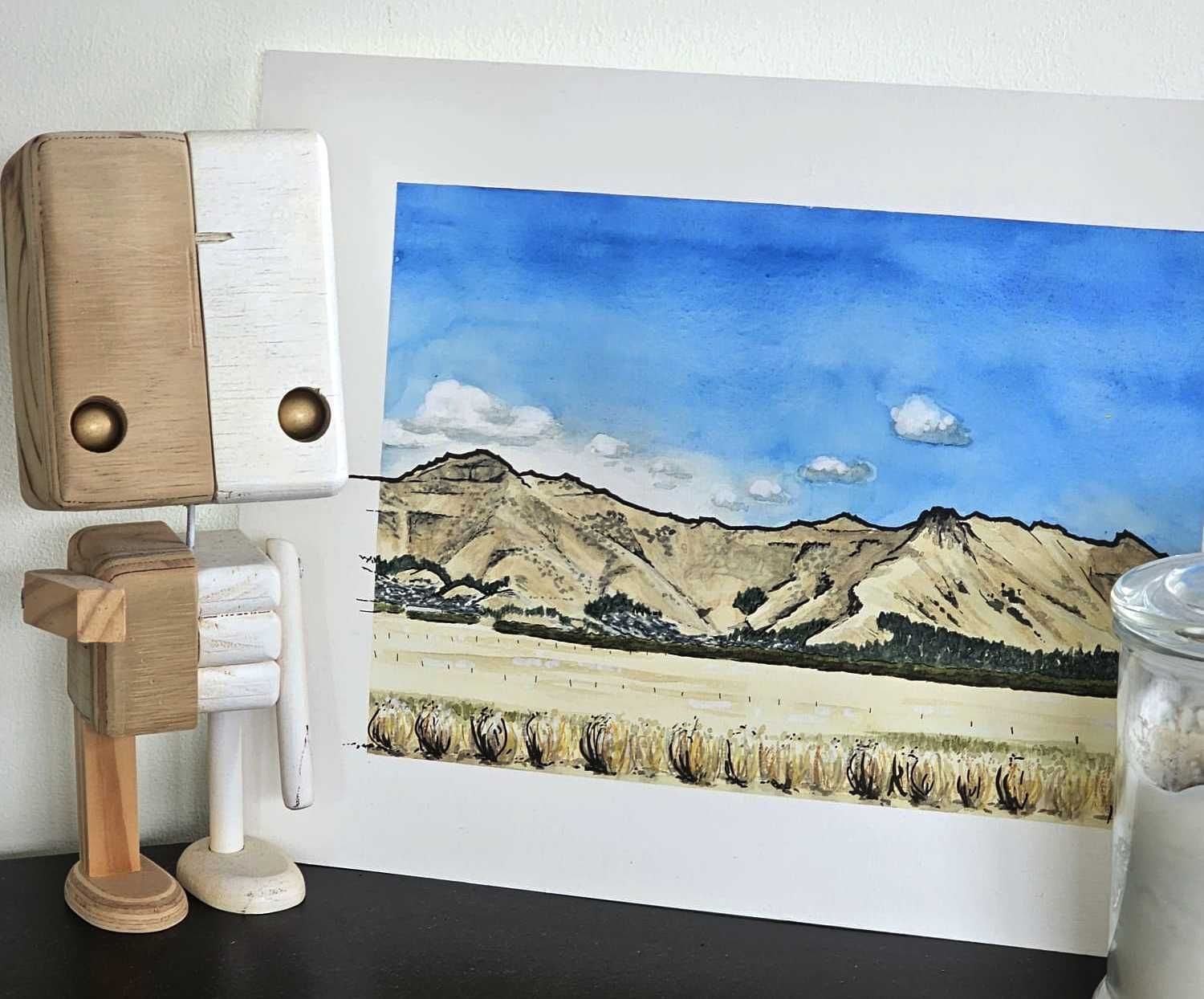 PRINT - Port Hills from Bromley