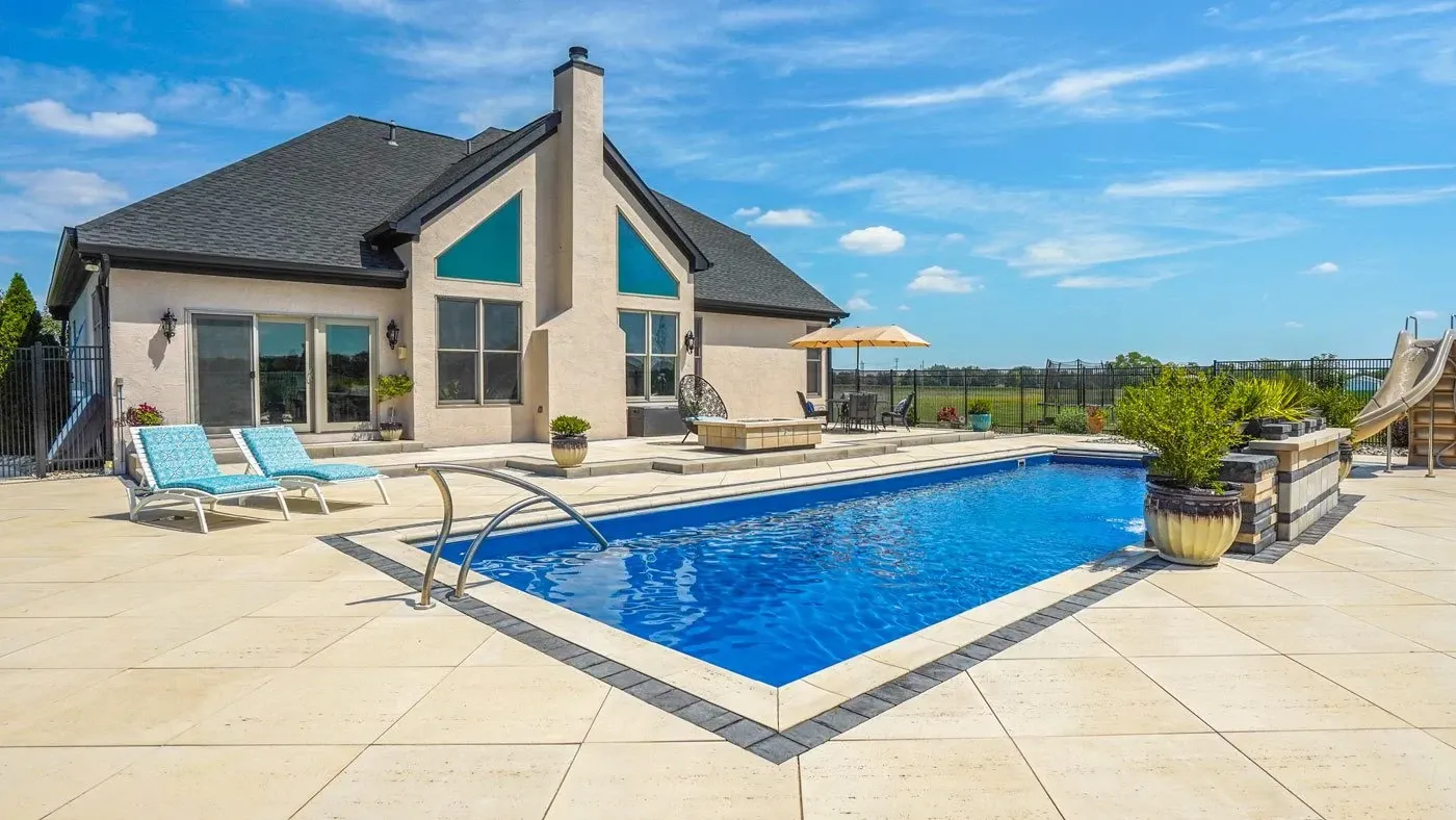 Swimming Pool and Stamped Concrete Deck