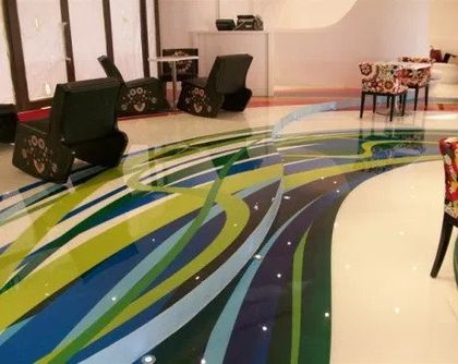 Decorative epoxies for concrete flooring