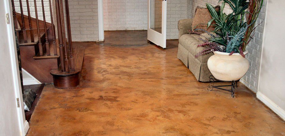 Stained concrete floor